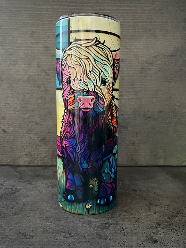 Stained Glass Baby Highland Cow