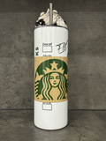 White Coffee Brand-Inspired Tumbler