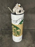 White Coffee Brand-Inspired Tumbler